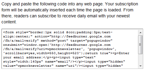 Kích hoạt đăng ký email trong FeedBurner