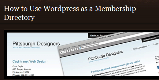 Tạo một thư mục thành viên sử dụng WordPress