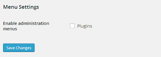 Bật menu Plugins cho quản trị viên trang web